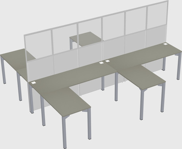 Shared l-shape cubicle