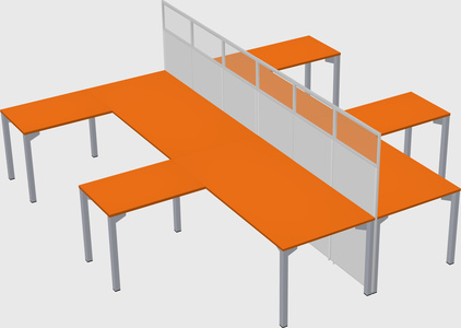Shared l-shape cubicle