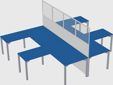 Shared l-shape cubicle