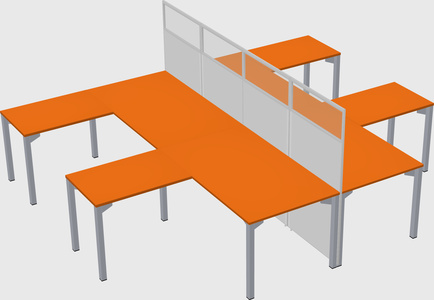 Shared l-shape cubicle