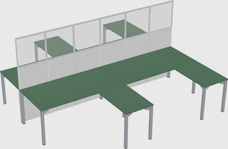 Shared l-shape cubicle