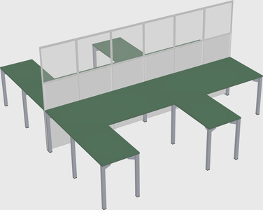 Shared l-shape cubicle