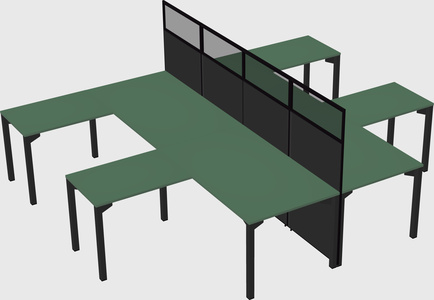 Shared l-shape cubicle