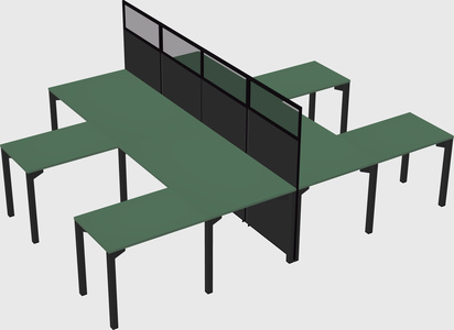 Shared l-shape cubicle