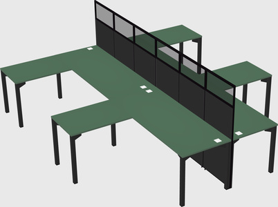 Shared l-shape cubicle