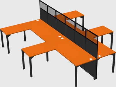 Shared l-shape cubicle