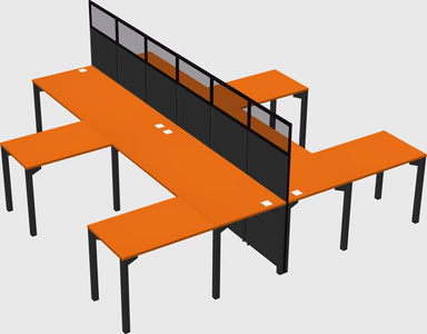 Shared l-shape cubicle