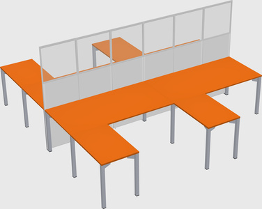 Shared l-shape cubicle