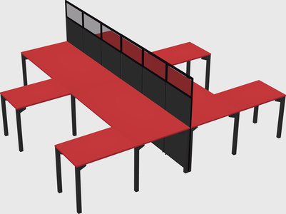 Shared l-shape cubicle