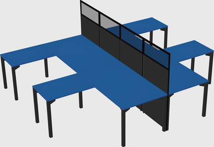 Shared l-shape cubicle