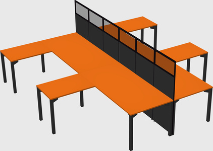 Shared l-shape cubicle