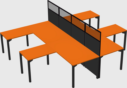 Shared l-shape cubicle