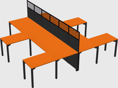 Shared l-shape cubicle