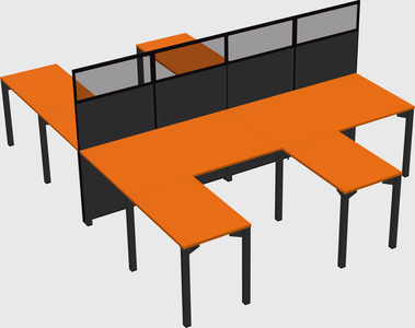 Shared l-shape cubicle