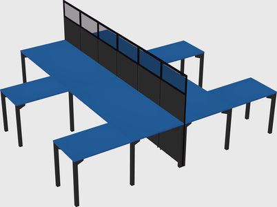 Shared l-shape cubicle