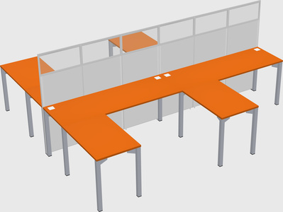 Shared l-shape cubicle
