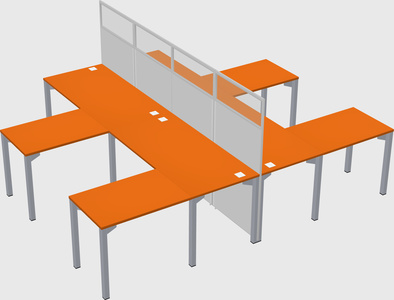 Shared l-shape cubicle