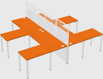 Shared l-shape cubicle