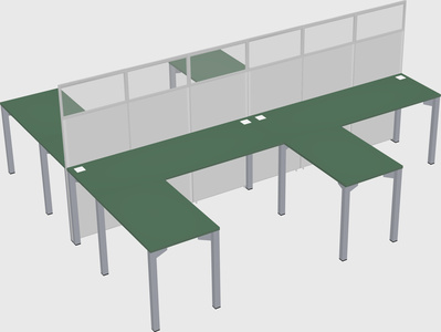 Shared l-shape cubicle