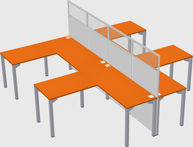 Shared l-shape cubicle