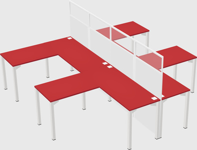 Shared l-shape cubicle