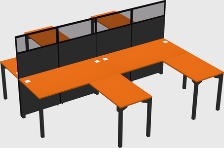 Shared l-shape cubicle