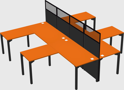 Shared l-shape cubicle