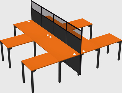 Shared l-shape cubicle