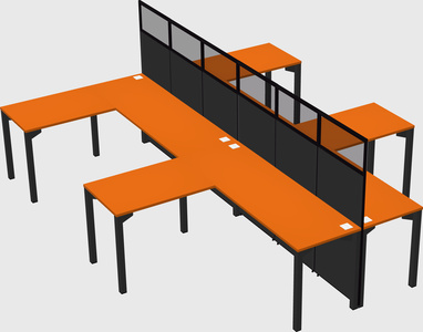 Shared l-shape cubicle