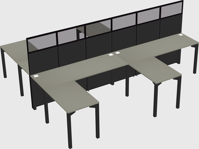 Shared l-shape cubicle