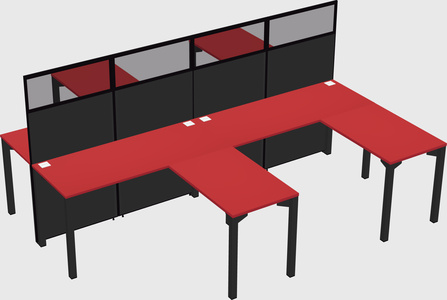 Shared l-shape cubicle