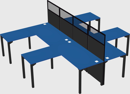 Shared l-shape cubicle