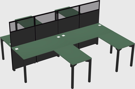 Shared l-shape cubicle