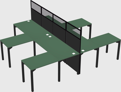 Shared l-shape cubicle