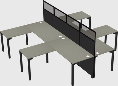 Shared l-shape cubicle