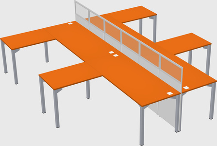 Shared l-shape cubicle
