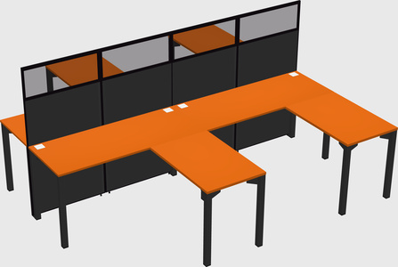 Shared l-shape cubicle