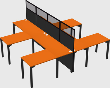 Shared l-shape cubicle