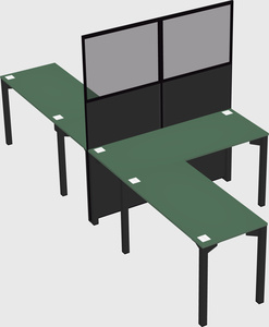 Shared l-shape cubicle