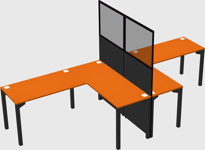 Shared l-shape cubicle