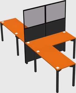 Shared l-shape cubicle