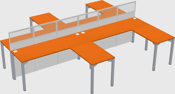 Shared l-shape cubicle