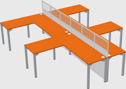 Shared l-shape cubicle