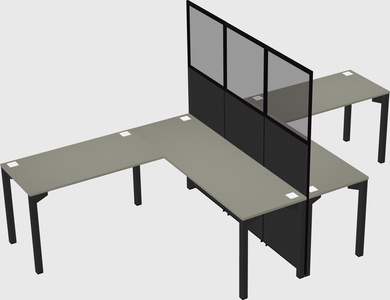 Shared l-shape cubicle