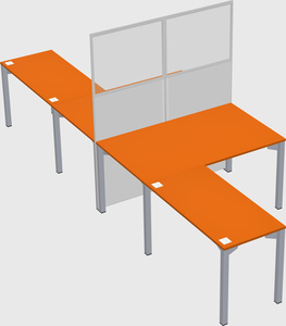 Shared l-shape cubicle