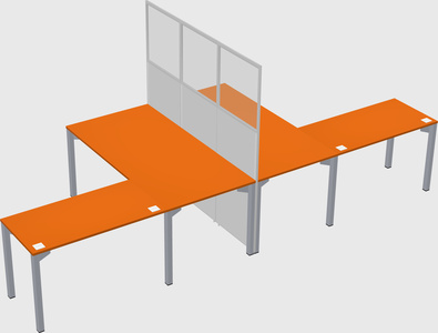 Shared l-shape cubicle