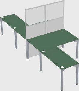 Shared l-shape cubicle