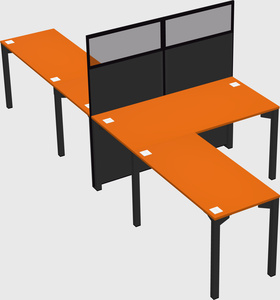 Shared l-shape cubicle