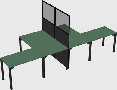 Shared l-shape cubicle