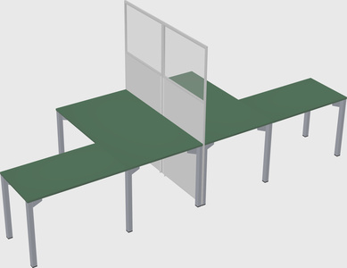 Shared l-shape cubicle